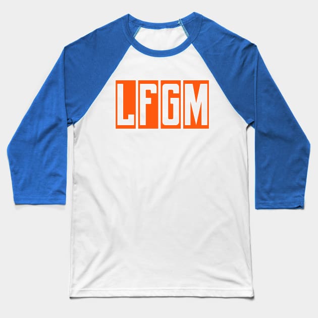 LFGM New York Baseball Block Design Baseball T-Shirt by MONKEYS FIGHTING ROBOTS